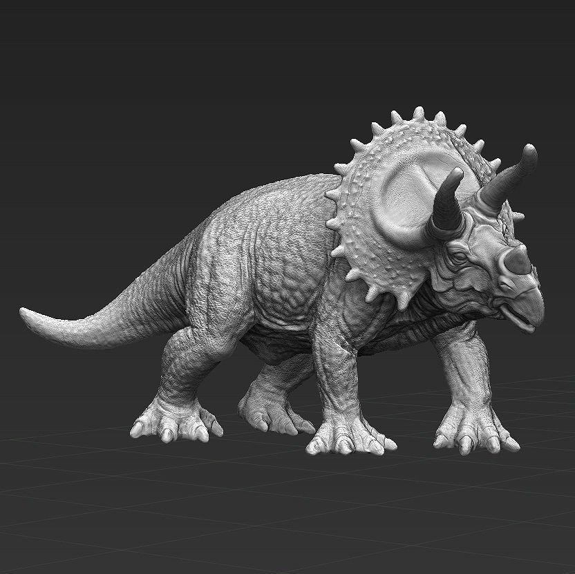 Triceratops dinosaur Low-poly 3D model_7