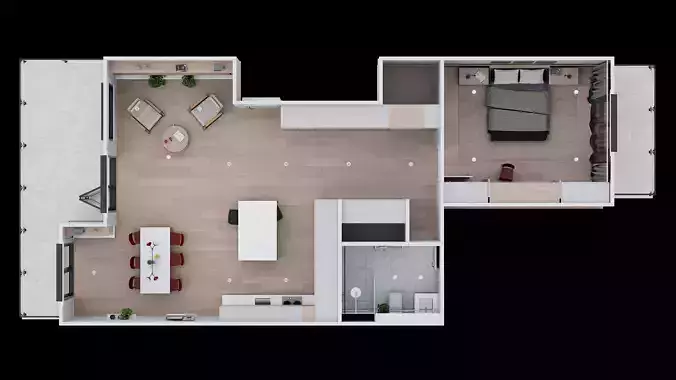 Archinteriors vol 72 - minimalist apartment 3D model 5