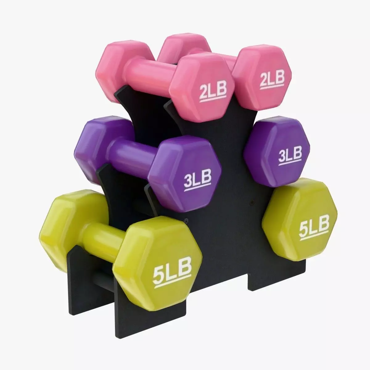 neoprene dumbbells Low-poly 3D model
