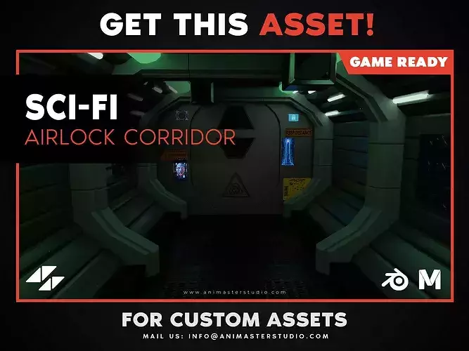 Sci-Fi Airlock Corridor - Game Ready