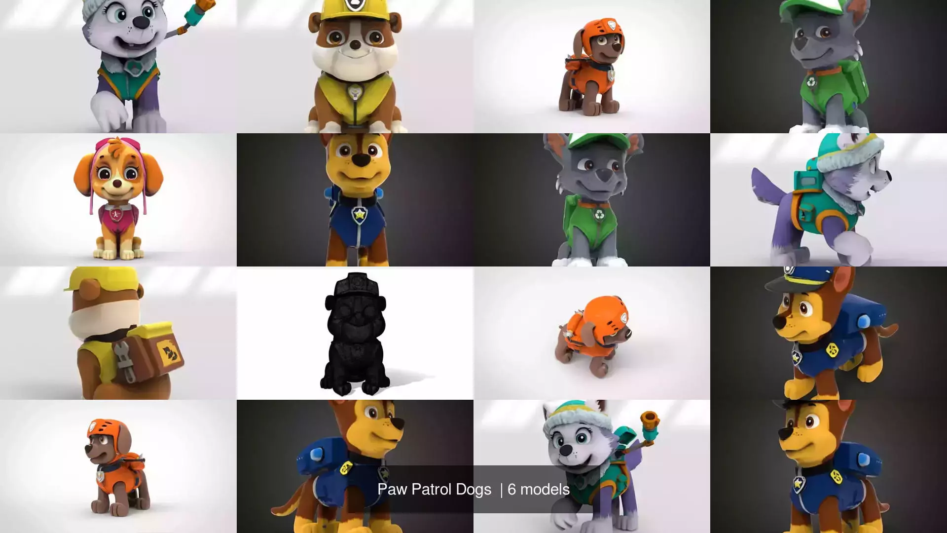 Paw Patrol Dogs 3D Model Pack