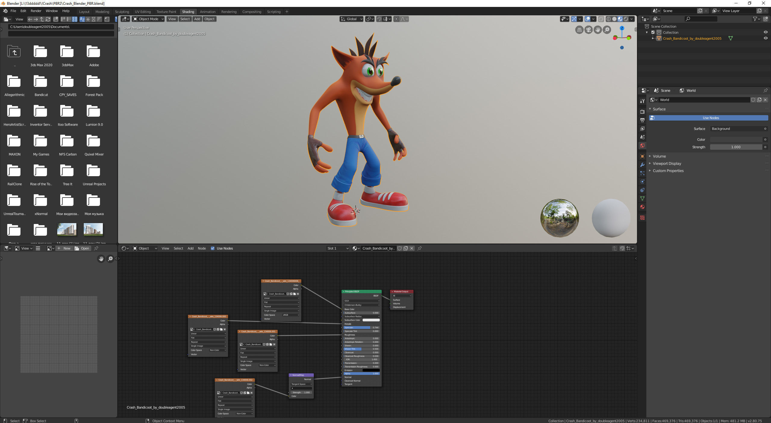 Crash Bandicoot Low-poly 3D model_6