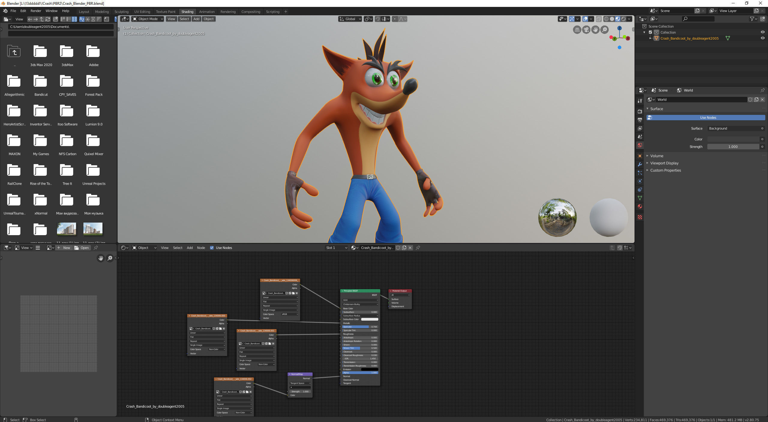 Crash Bandicoot Low-poly 3D model_7