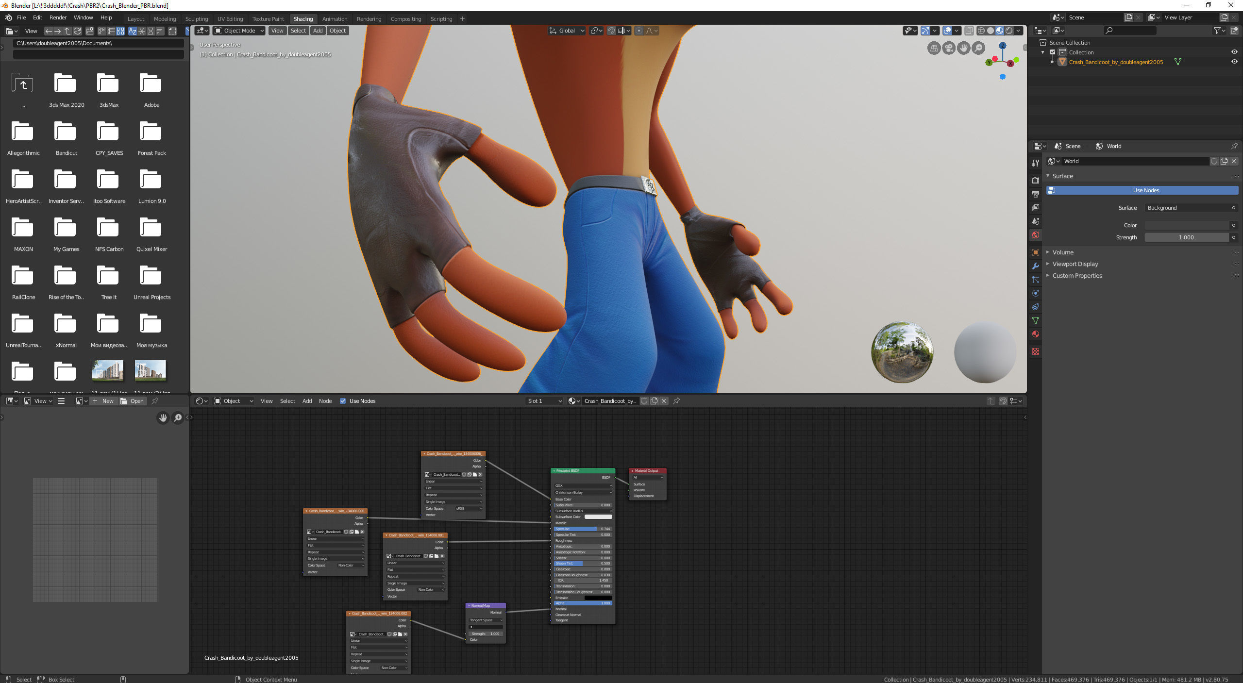 Crash Bandicoot Low-poly 3D model_8