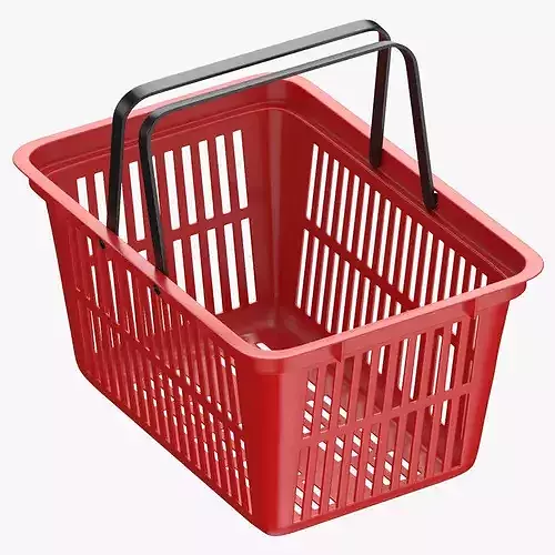 Plastic Shopping Crate 02 Red 3D model