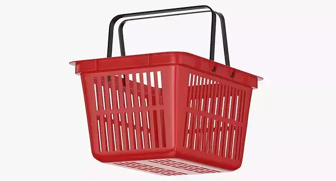 Plastic Shopping Crate 02 Red 3D model 7