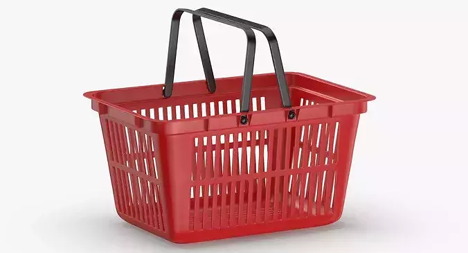 Plastic Shopping Crate 02 Red 3D model 3