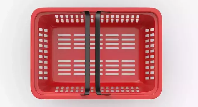 Plastic Shopping Crate 02 Red 3D model 6