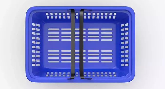 Plastic Shopping Crate 02 Blue 3D model 6