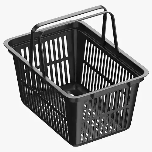 Plastic Shopping Crate 02 Black 3D model