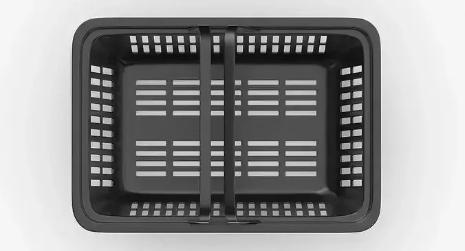 Plastic Shopping Crate 02 Black 3D model 6