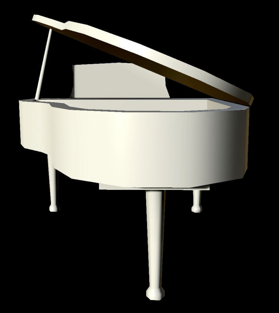 Piano grand Low-poly 3D model_3