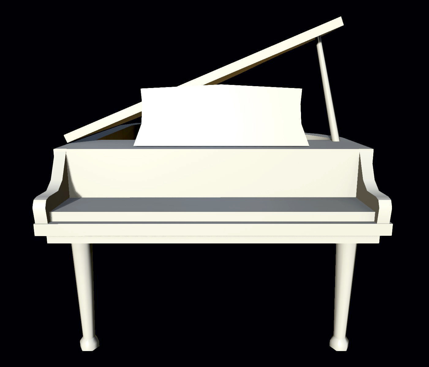 Piano grand Low-poly 3D model_1