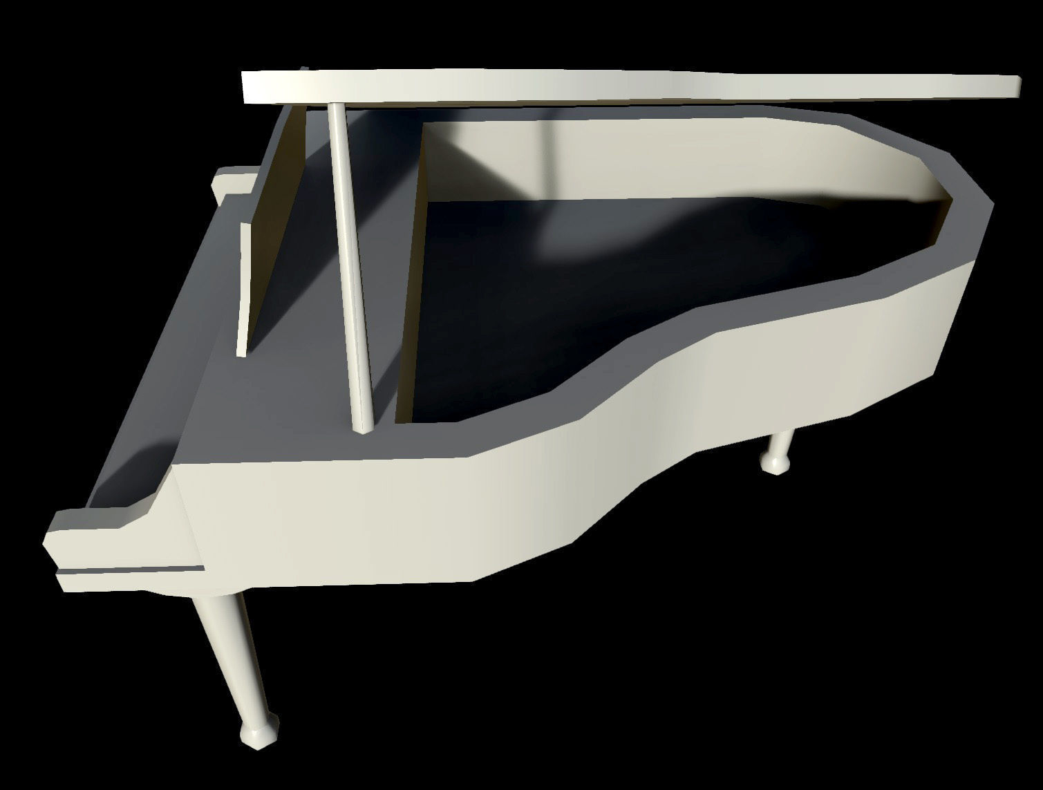 Piano grand Low-poly 3D model_2