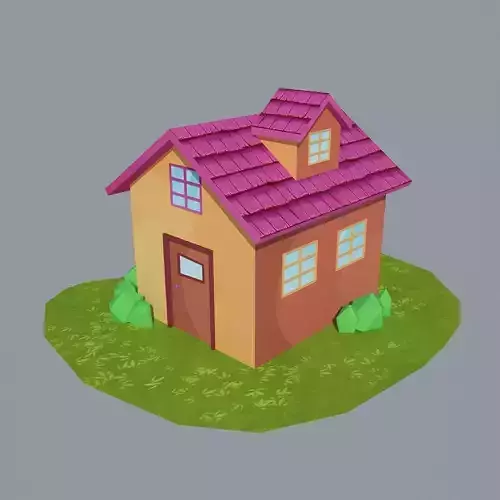 Low Poly House with roof