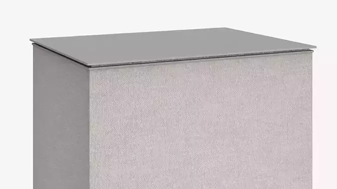 Tall Rectangular Lamp on Media Console 3D model 5