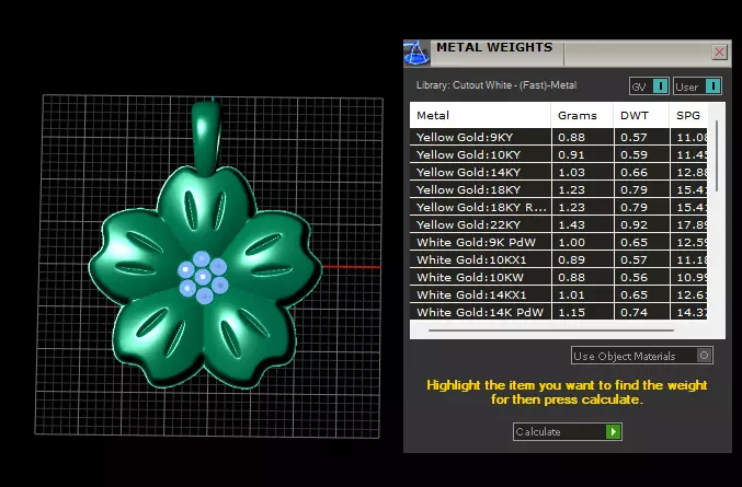 Yellow Gold Sakura Cherry Blossom Pendant 3D print model