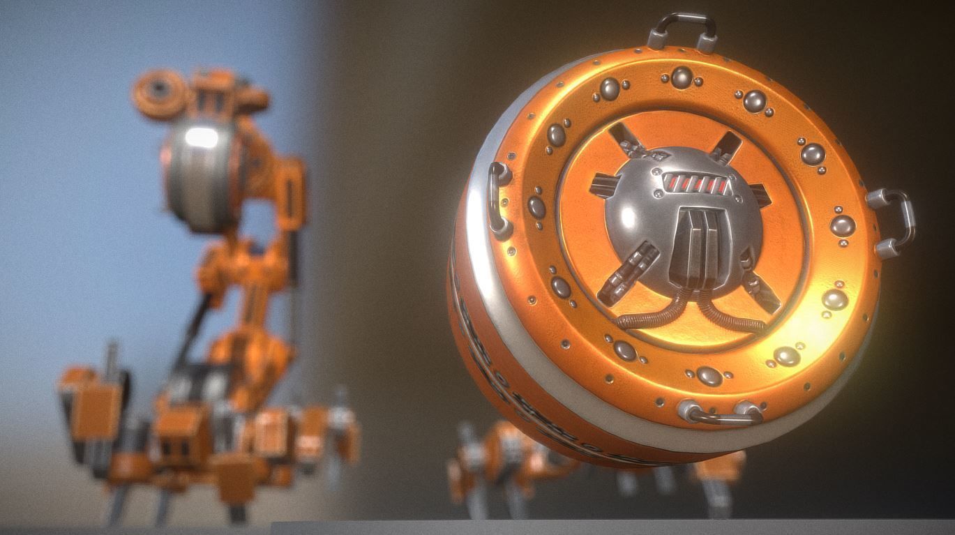 AI Control Module Orang Version Low-poly 3D model_4