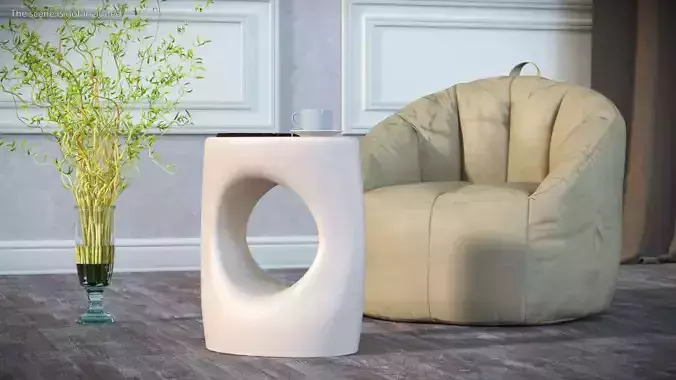 Poliform Atoll Coffee Table Oval Shape White