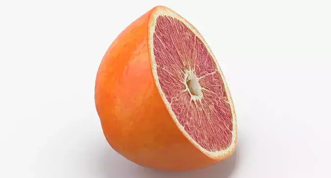 Red Orange Half Cut 3D model 3