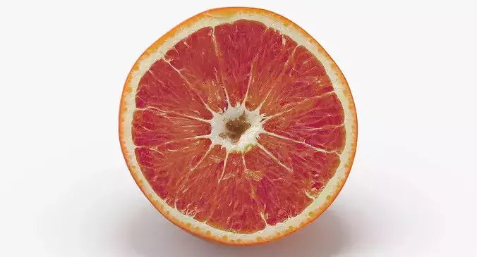 Red Orange Half Cut 3D model 4