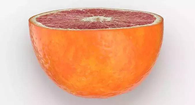 Red Orange Half Cut 3D model 6