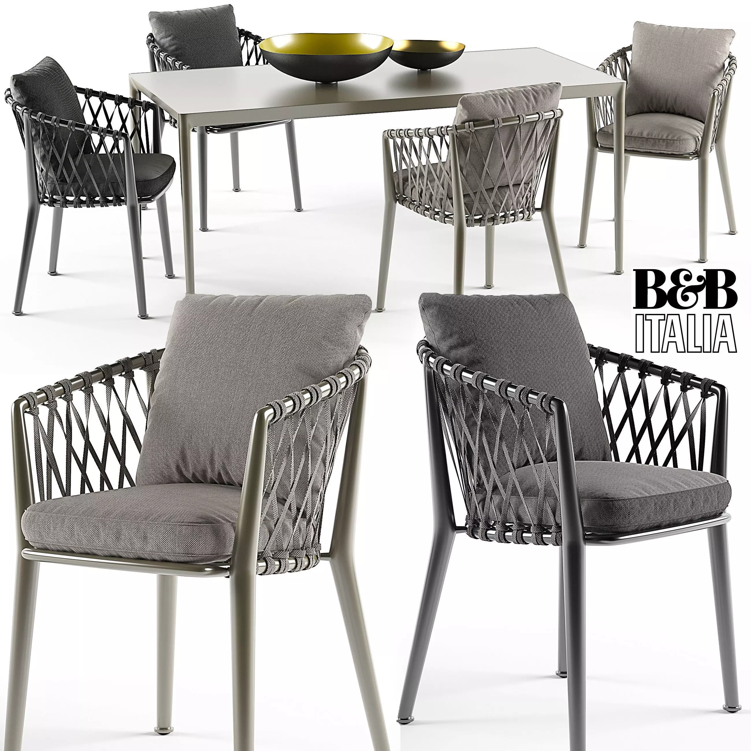 Erica chairs set B and B Italia 3D model