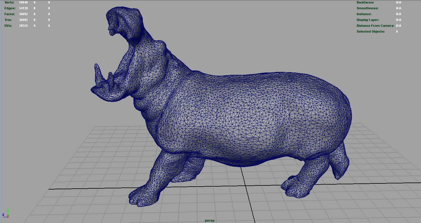 Hippopotamus Low-poly 3D model_4