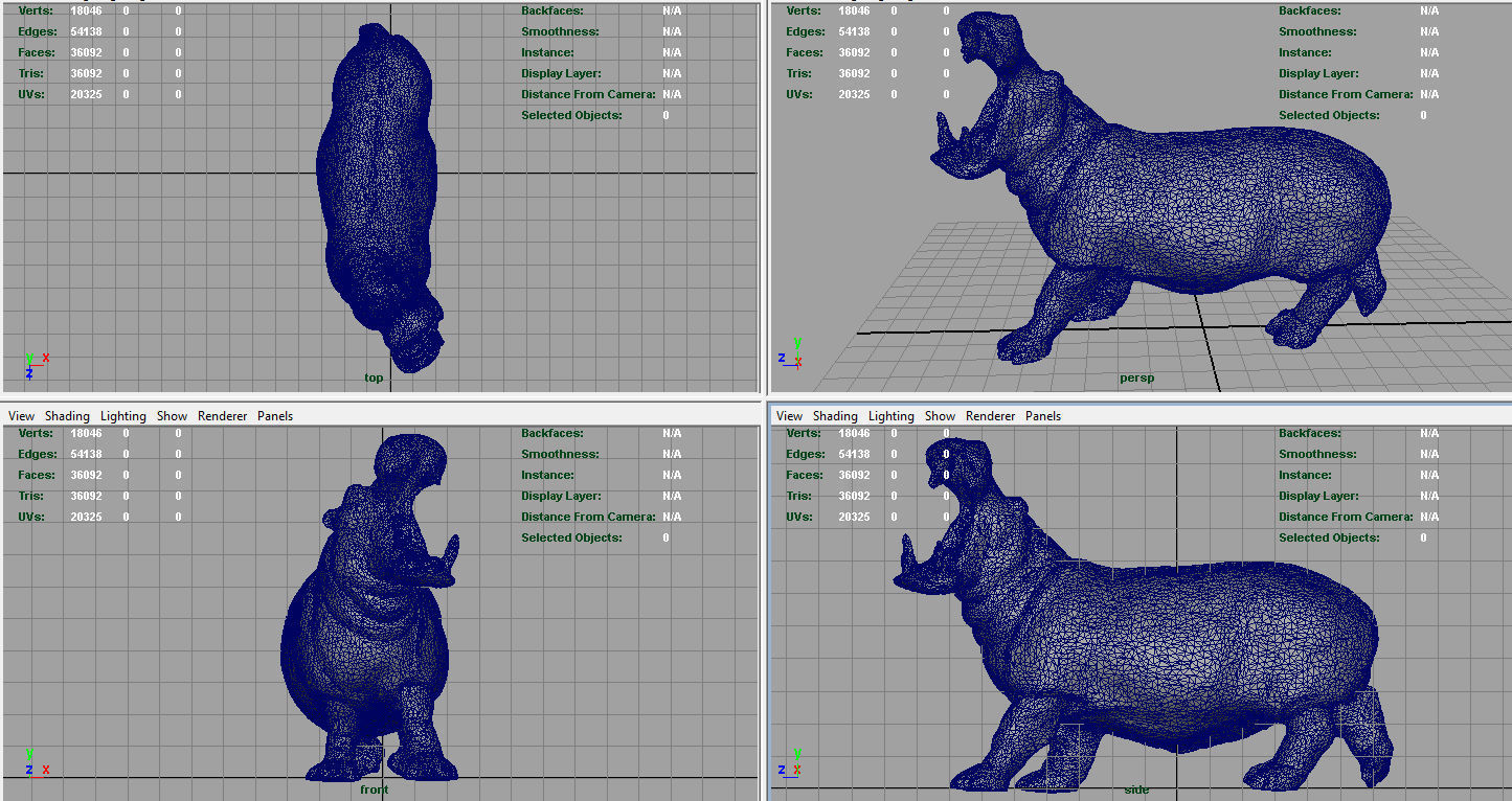 Hippopotamus Low-poly 3D model_16