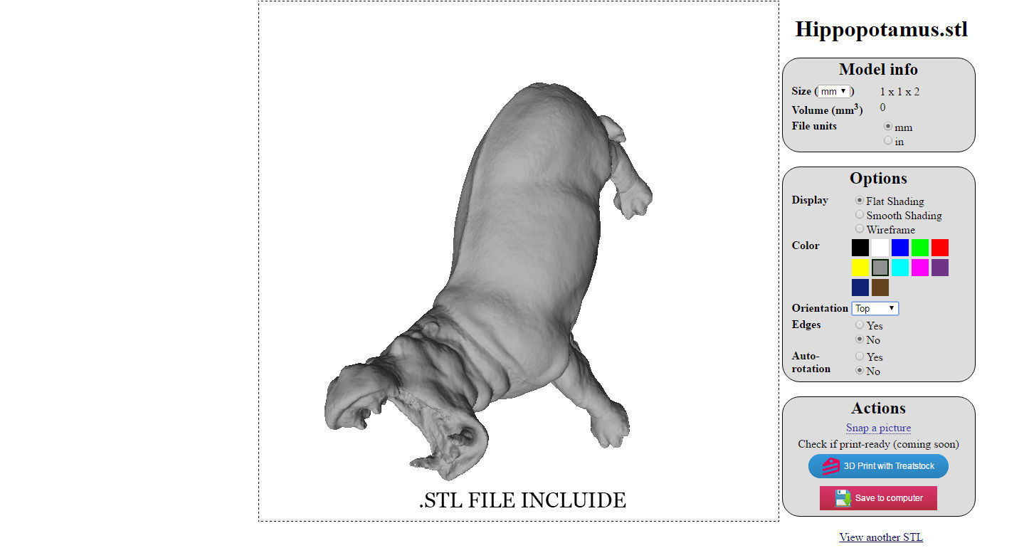 Hippopotamus Low-poly 3D model_18