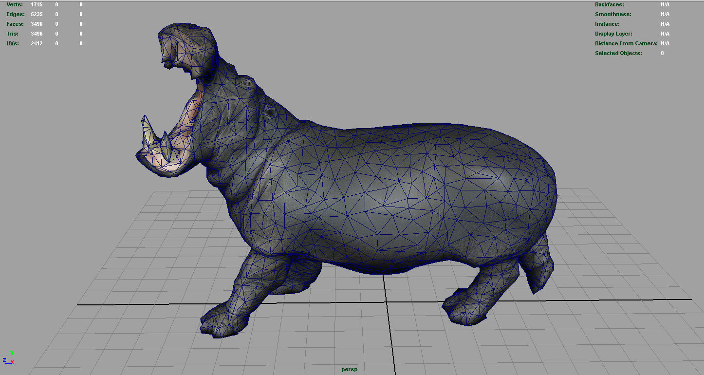 Hippopotamus Low-poly 3D model_6