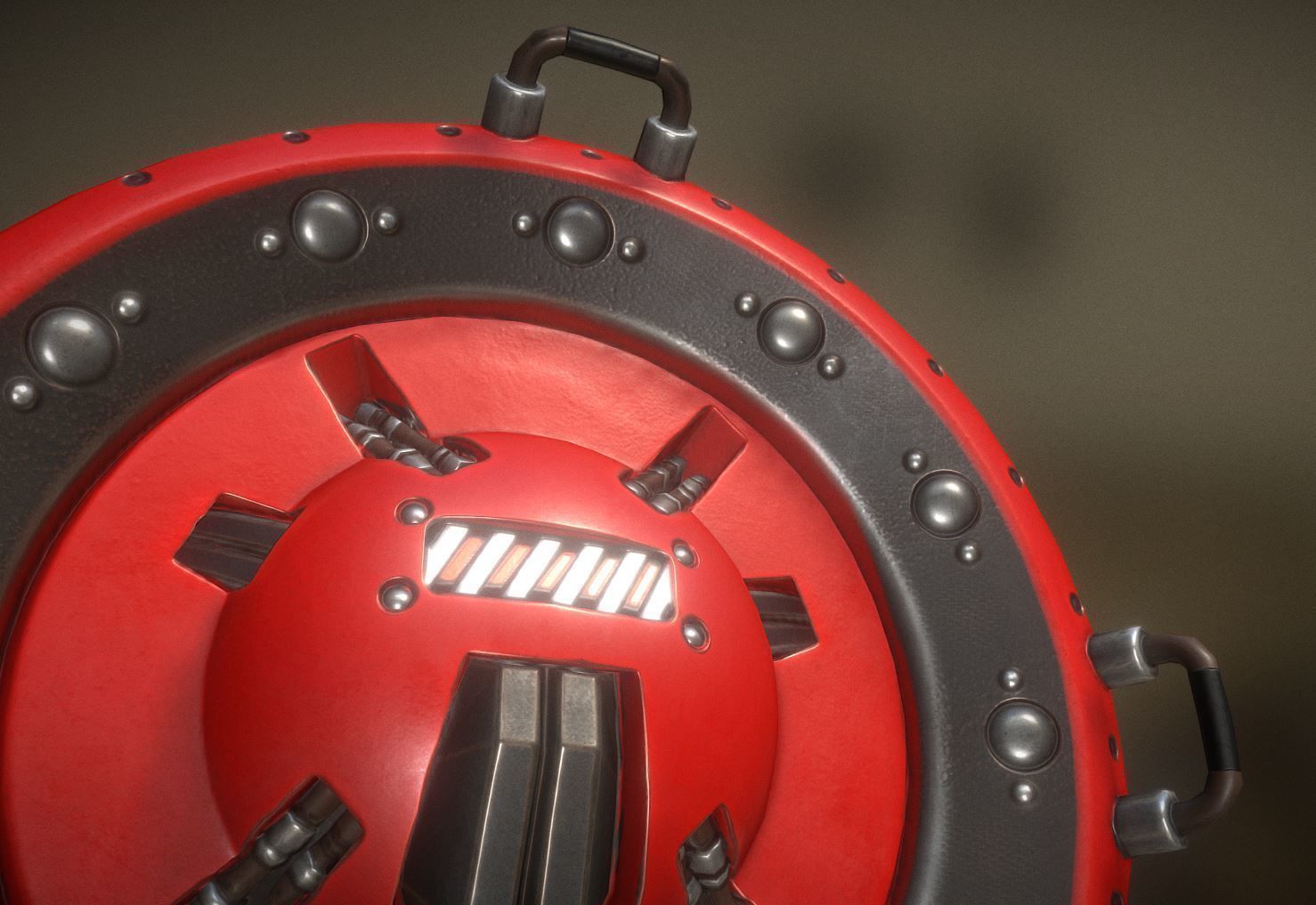 AI Control Module Red Version Low-poly 3D model_15