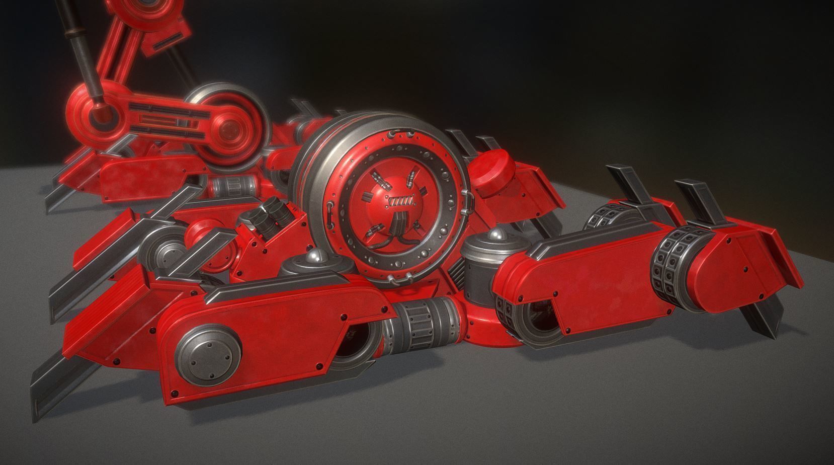 AI Control Module Red Version Low-poly 3D model_17