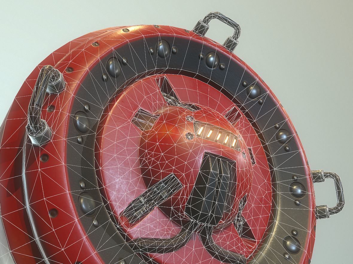 AI Control Module Red Version Low-poly 3D model_11