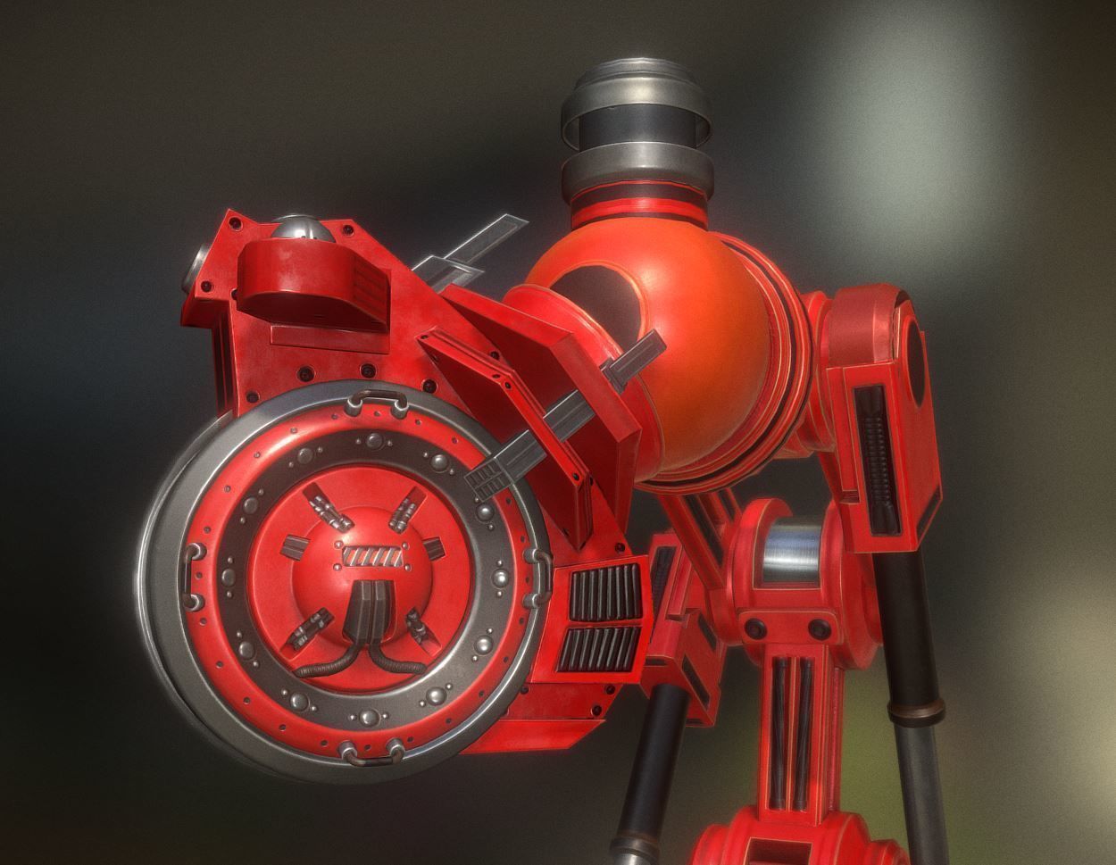 AI Control Module Red Version Low-poly 3D model_14
