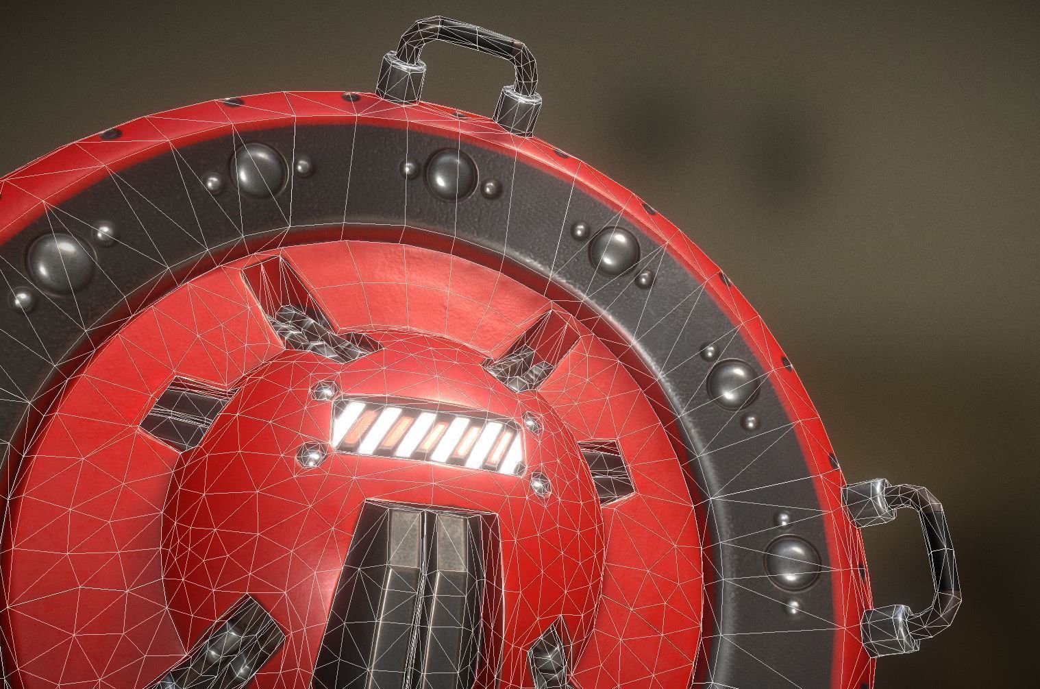 AI Control Module Red Version Low-poly 3D model_16