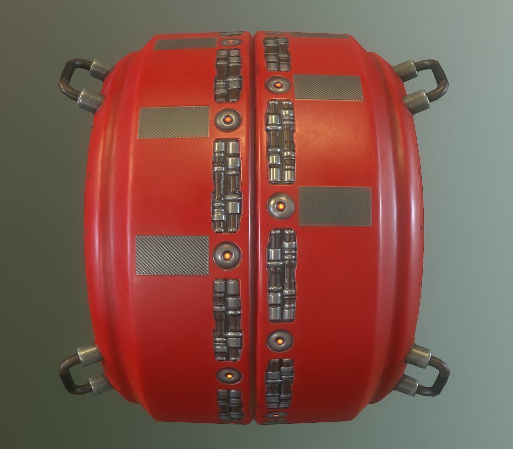 AI Control Module Red Version Low-poly 3D model_6