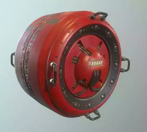 AI Control Module Red Version Low-poly 3D model