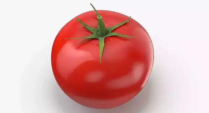 Tomato With Leaf 3D model 3