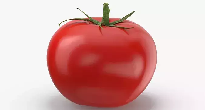 Tomato With Leaf 3D model 4