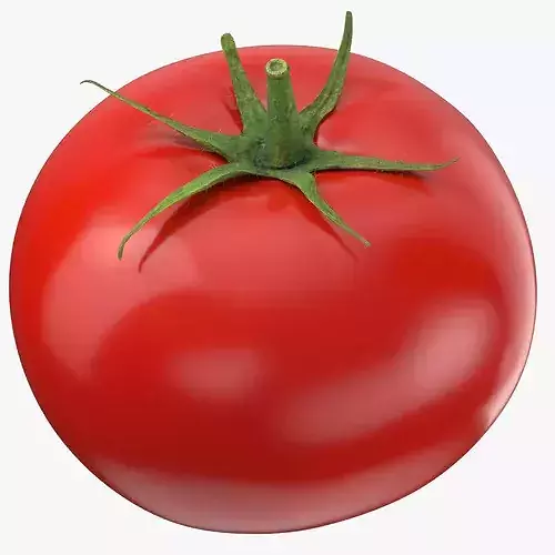 Tomato With Leaf 3D model