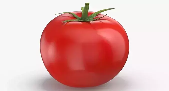 Tomato With Leaf 3D model 6