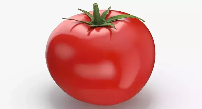 Tomato With Leaf 3D model 5