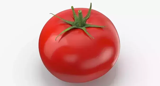 Tomato With Leaf 3D model 2