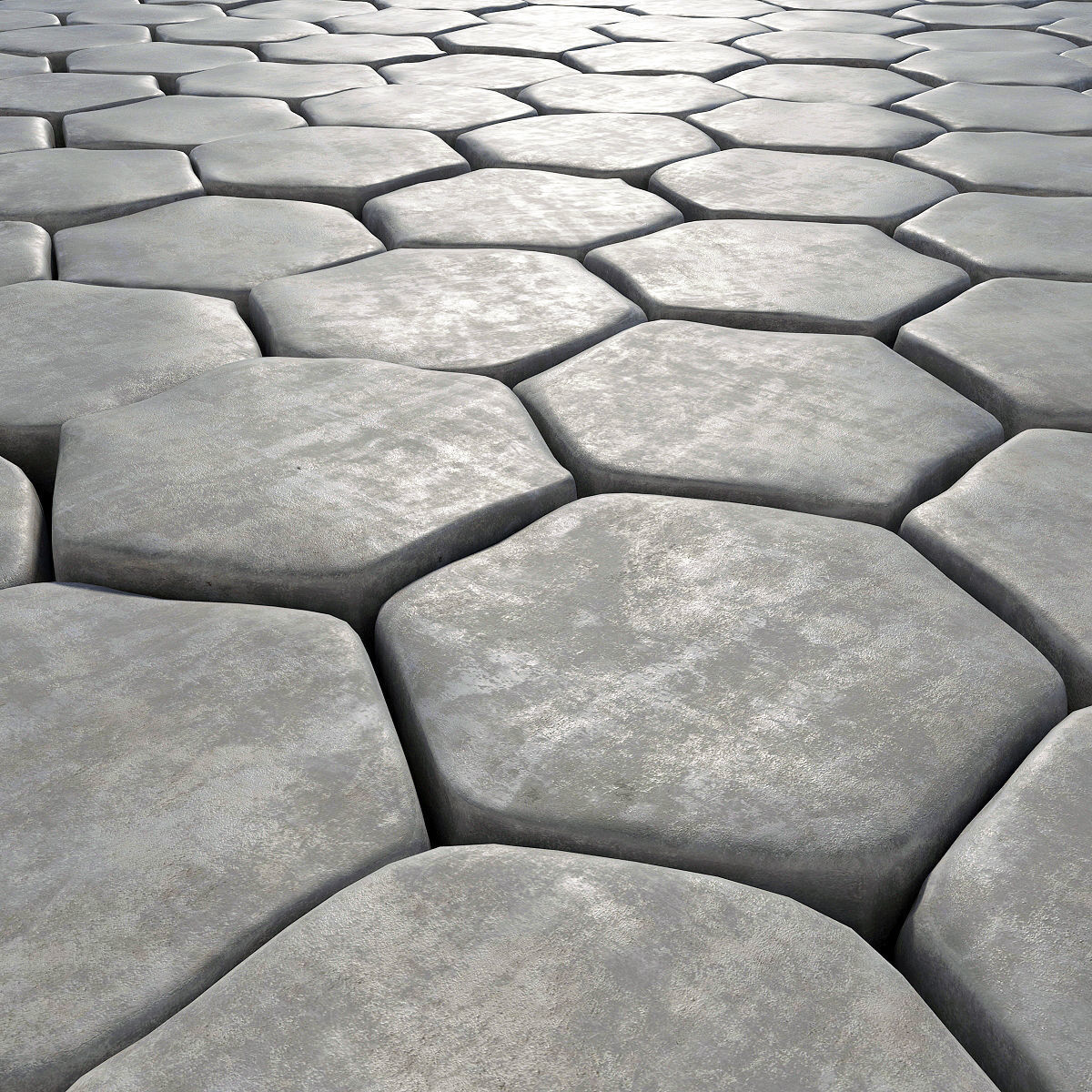 Paving old hexagon 3D model_1