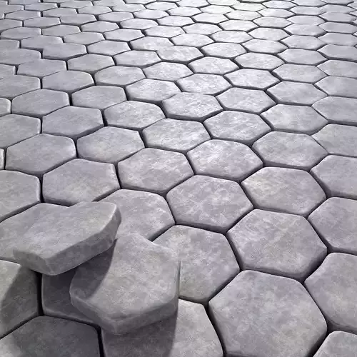 Paving old hexagon 3D model