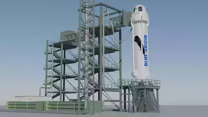 New Shepard Rocket and Launch Pad
