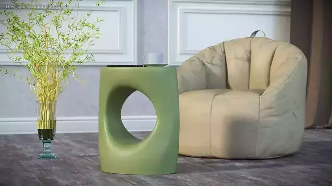 Contemporary Atoll Small Coffee Table Green