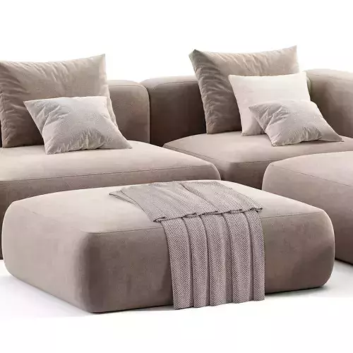 Stone Sofa By Tamamm 03 Low-poly 3D model 3