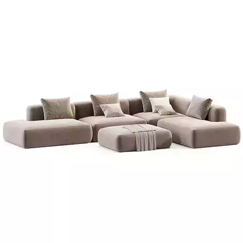 Stone Sofa By Tamamm 03 Low-poly 3D model 5